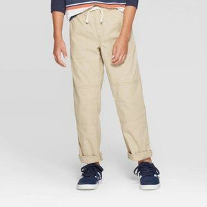 Boys' Stretch Straight Fit Pull-On Khaki Pants – Kids Size 16 Husky